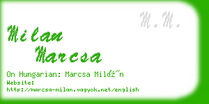 milan marcsa business card